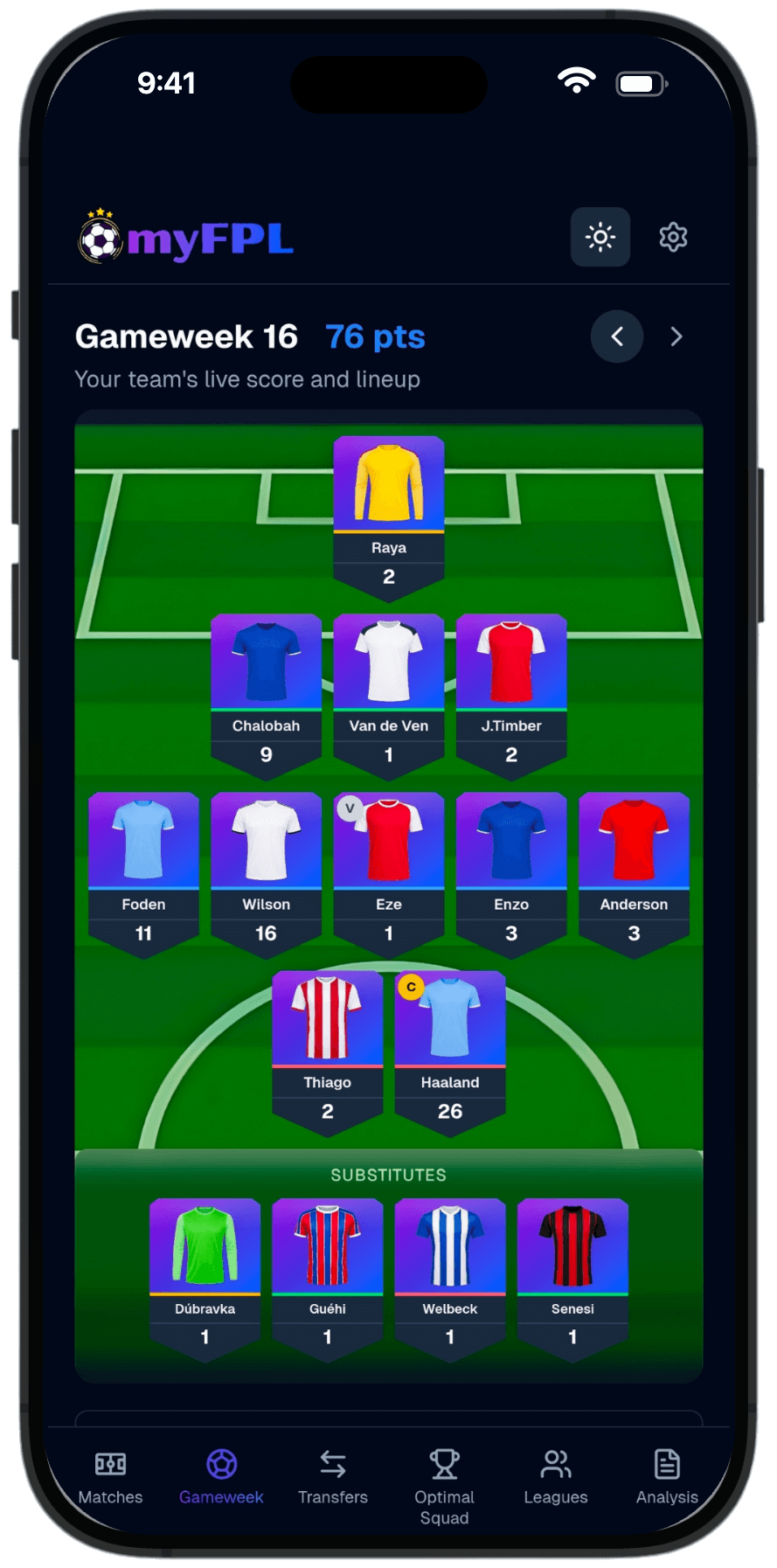 myFPL live gameweek points