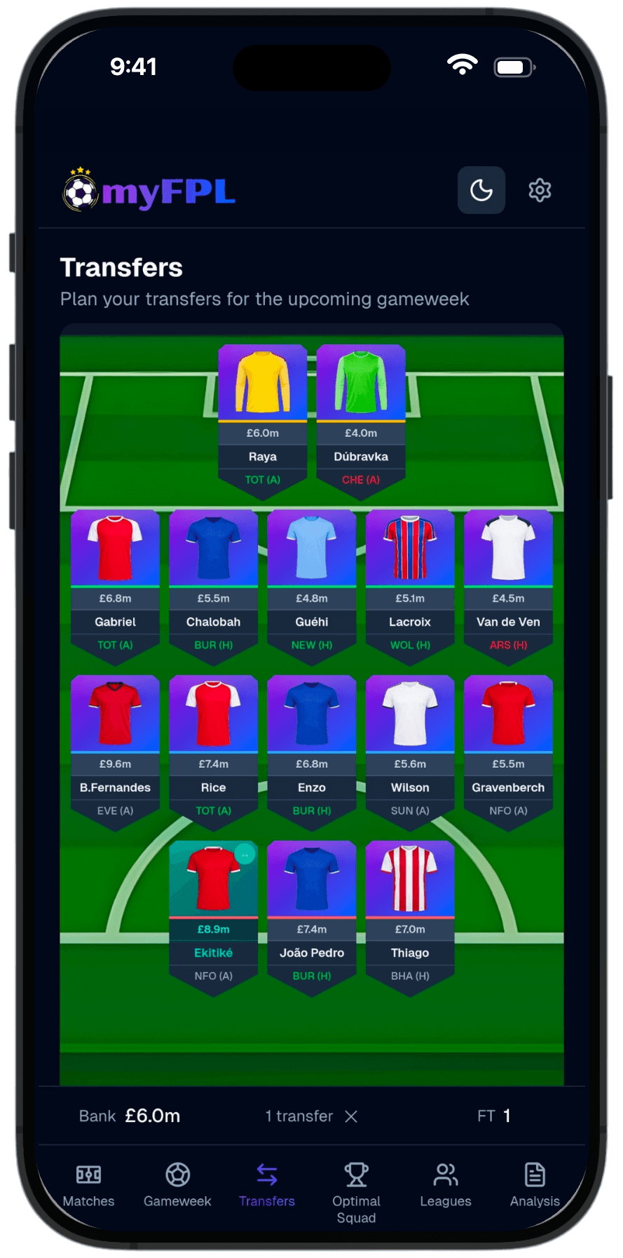 Transfer Planner screenshot